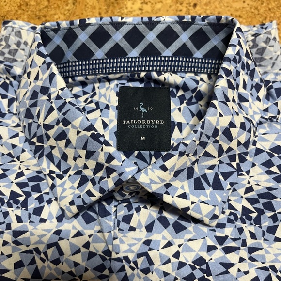 Tailorbyrd Men’s Abstract Pattern Long Sleeve Flip Cuff Button Down Shirt Sz M - Picture 3 of 12